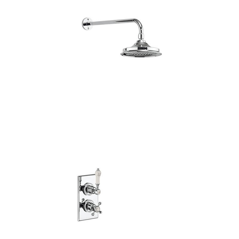 Trent Medici Thermostatic Single Outlet Concealed Shower Valve with Fixed Shower Arm with 6 inch rose